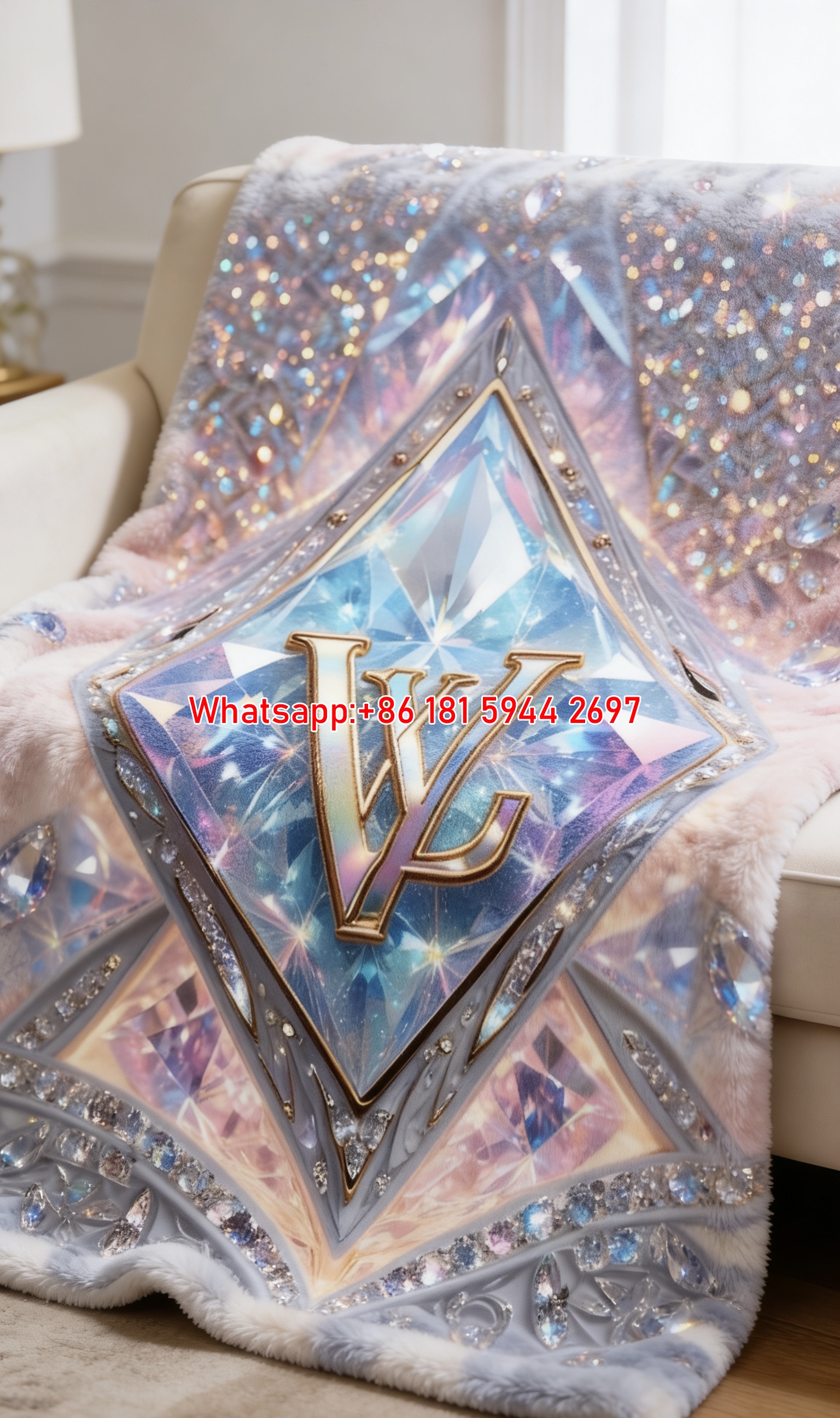 LV Diamond Monogram Blanket IMG_3157